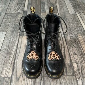 Limited Edition 1460 Doc Martens with Leopard Print Cut-Out Heart.